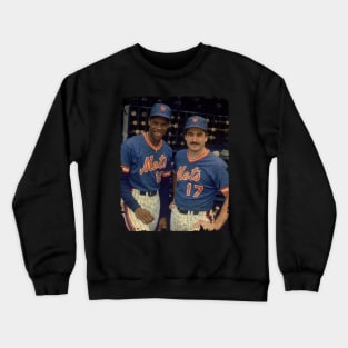 Dwight Gooden and Keith Hernandez in New York Mets Crewneck Sweatshirt